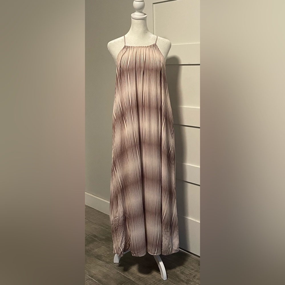 A New Day Purple and White Striped Maxi Dress Size Small